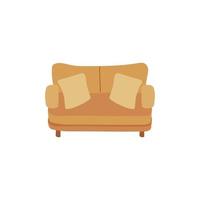 soffa med kuddmöbler som isoleras på vit bakgrund vektor