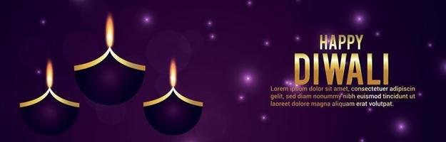 glad diwali festival av ljus firande banner vektor