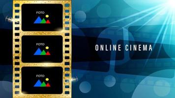 Online-Kino Gold Film Streifen Hintergrund vektor