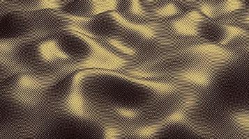 abstrakt gyllene våg vektor bakgrund gjord i gravyr stil