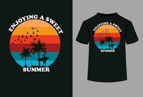 genießen ein Süss Sommer- Typografie T-Shirt Design vektor