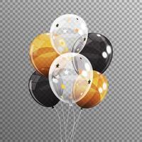 Gruppe von farbig glänzenden Heliumballons isoliert vektor