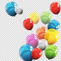 grupp färgade glansiga heliumballonger isolerade vektor
