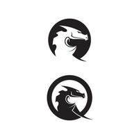 Kopf Drachen flache Farbe Logo Vorlage Vektor-Illustration vektor