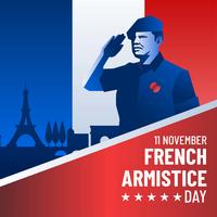 Fransk Armistice Day Greeting Vector