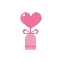 glücklicher Valentinstagballon geformtes Herzanhängerband liebe rosa Design vektor