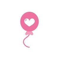 glückliche Valentinstag dekorative Ballon Herz Liebe rosa Design vektor