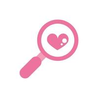 glückliche Valentinstag Lupe Herz Liebe romantische rosa Design vektor