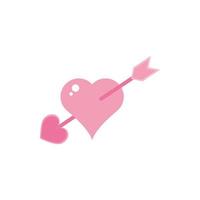glückliches Valentinstagherz durchbohrt für pfeilromantisches rosa Design vektor