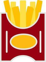 Pommes-Frites-Vektor-Icon-Design vektor