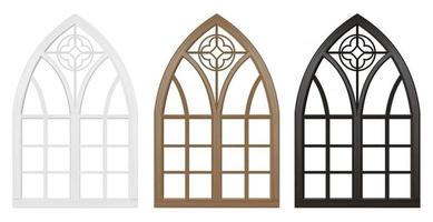 gotiskt medeltida målat glasfönster vektor