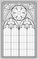 gotisches mittelalterliches Buntglasfenster vektor
