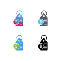 Bitcoin-Label-Tag-Vektorsymbol vektor