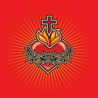 katholisch Symbol, die meisten heilig Herz von Jesus vektor