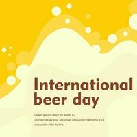 Vektor Illustration Sozial Medien Post Vorlage zum International Bier Tag Gelb Hintergrund