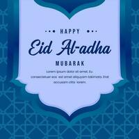Blau Hintergrund Gruß Karte zum das Feier von eid al - - adha Vektor Illustration