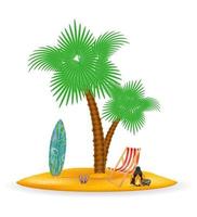 Palme und Zubehör für Rest Stock Vektor-Illustration isoliert auf weißem Hintergrund vektor