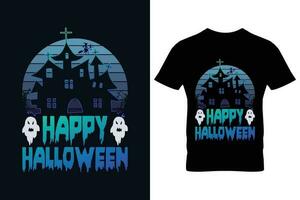 Lycklig halloween. halloween t-shirt design mall. vektor