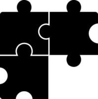 schwarz und Weiß Puzzle Glyphe Symbol oder Symbol. vektor