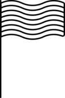 winken Streifen Flagge Symbol im schwarz Linie Kunst. vektor