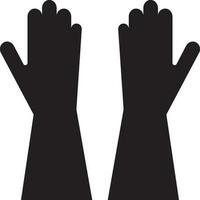svart handskar i platt stil. vektor
