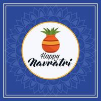 glückliche navratri Feierkarte mit Zimmerpflanze vektor