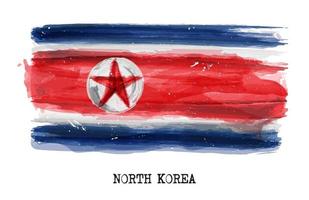 aquarellmalerei flagge von nordkorea vektor