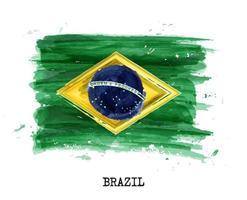 akvarellmålning flagga Brasilien vektor