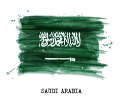 aquarellmalerei flagge von saudi-arabien vektor
