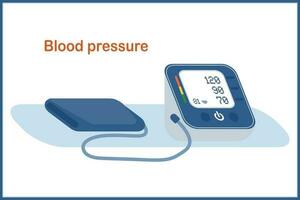 medicinsk råd illustration, blod tryck mätning instrument, diagnostisk verktyg, hälsa vård begrepp vektor