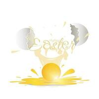 glücklich Ostern. das Konzept von glücklich Ostern gebrochen Ei Spritzen isoliert auf ein Weiß Hintergründe vektor