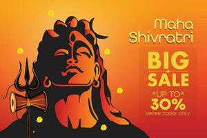 Illustration von glücklich Mahashivratri groß Verkauf Angebot Banner, Werbung vektor