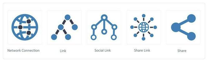 företag ikoner sådan som nätverk förbindelse, länk och social länk vektor