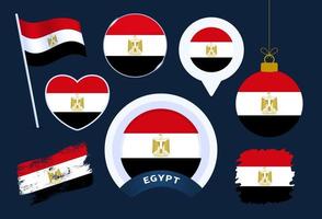 Egypten flagga vektor insamling