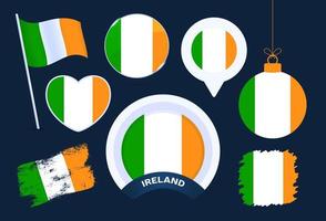 Irlands flagga vektor insamling