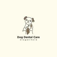 Hund Dental Pflege Logo Design mit Illustration Konzept vektor