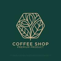 Kaffee Geschäft Logo Design Vektor, draussen Kaffee Logo Illustration mit Gliederung Stil, Beste zum Restaurant, Cafe, Getränke Logo Marke vektor