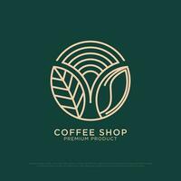 Kaffee Geschäft Logo Design Vektor, Jahrgang Kaffee Logo Illustration mit Gliederung Stil, Beste zum Restaurant, Cafe, Getränke Logo Marke vektor