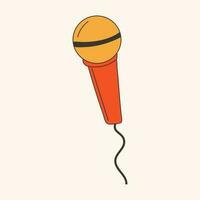 retro Mikrofon zum Karaoke, isoliert Symbol. Vektor Illustration Design