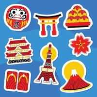 Seoul Sticker Pack im Flat Design Style vektor