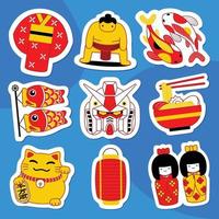 Seoul Sticker Pack im Flat Design Style vektor