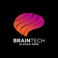 Clever Gehirn Technologie einstellen Digital Logo Idee Symbol Vektor Vorlage