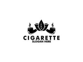 cigarett logotyp med rör, tobak, logotyp vektor. premie cigarr rök logotyp design mall vektor