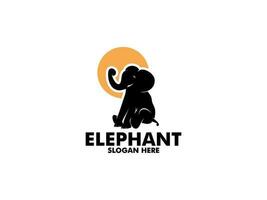 elefant logotyp vektor, sitta elefant logotyp design mall vektor