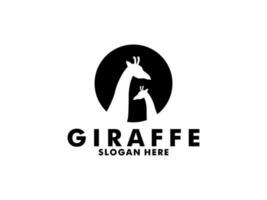 giraff logotyp vektor, giraff silhuett logotyp design mall vektor