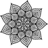 einfarbig ethnisch Mandala Design. Anti-Stress Färbung Seite zum Erwachsene. Hand gezeichnet schwarz und Weiß Vektor Illustration