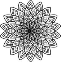 einfarbig ethnisch Mandala Design. Anti-Stress Färbung Seite zum Erwachsene. Hand gezeichnet schwarz und Weiß Vektor Illustration