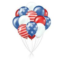 bündeln von Luftballons mit USA Flagge. vektor