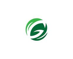Brief G Blatt Logo Design Grün Farbe modern isoliert Vektor Symbol Vorlage.