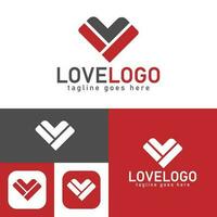 kärlek logotyp. hjärta symbol. valentine logotyp. abstrakt kärlek ikon design.vector illustration.silhouette.symbol av kärlek. vektor